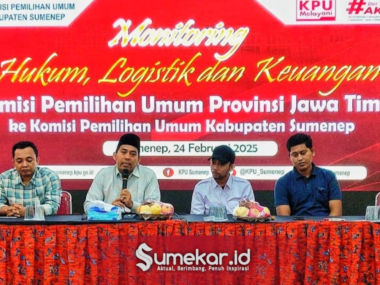Foto. Kegiatan Monitoring Hukum Logistik dan keuangan Komisi Pemilihan Umum (KPU) Provinsi Jawa Timur ke KPU kabupaten Sumenep. 