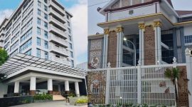 Foto. Kantor DPRD Sumenep Tampak Dari Depan (Kanan) dan Hotel The Malioboro dan Conference Center Yogyakarta (Kiri). 
