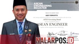Foto. Gelar Baru Kepala Bappeda Sumenep, Arif Firmanto ASEAN Eng