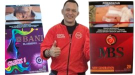 Kolase Rokok MBS dan Bani Blueberry yang diduga salah tempel pita cukai dan pengusaha Alo Zainal Abidin yang disebut-sebut pengendali merek rokok tersebut. Foto/Nalar Pos. 