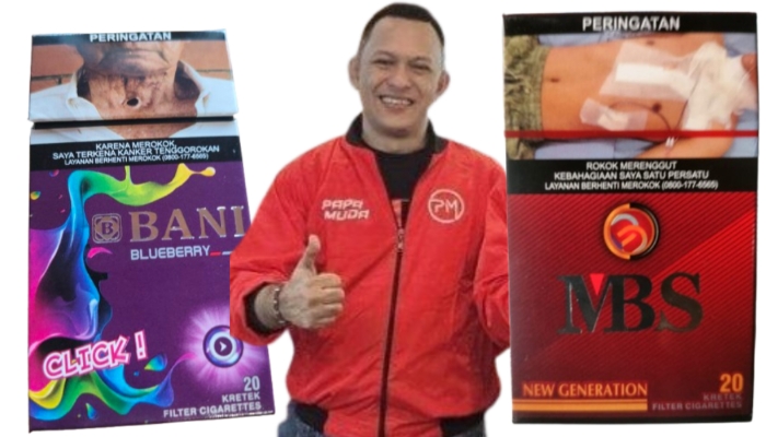 Kolase Rokok MBS dan Bani Blueberry yang diduga salah tempel pita cukai dan pengusaha Alo Zainal Abidin yang disebut-sebut pengendali merek rokok tersebut. Foto/Nalar Pos. 