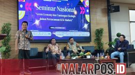 Foto. Kegiatan Seminar Nasional Serikat Media Siber Indonesia (SMS) kabupaten Sumenep di Kampus Universitas Baharudin Mudhary (UNIBA) 